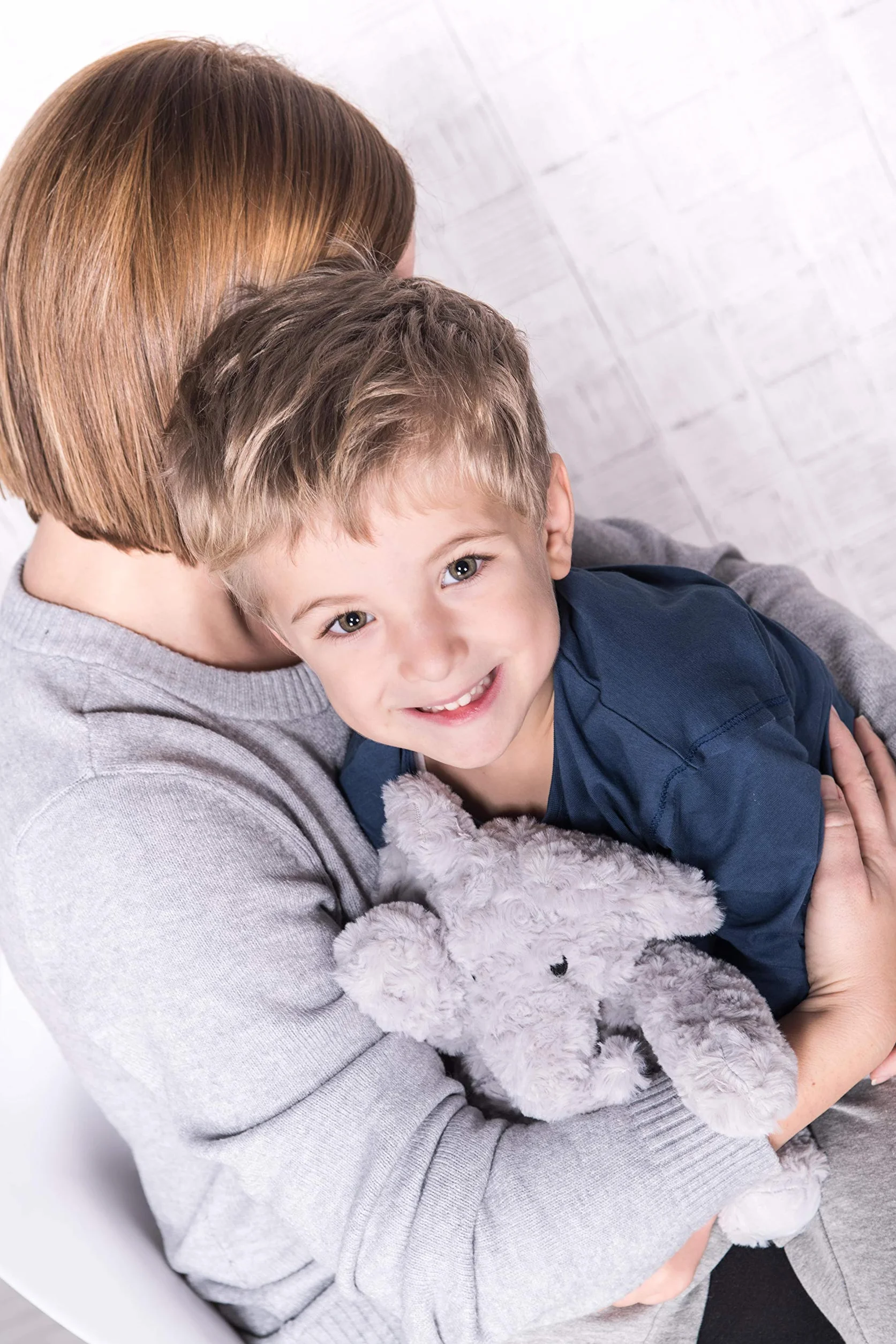 Peluche Riscaldabile al Microonde (23 cm) - Morbido e Caldo, Ideale per Alleviare le Coliche nei Neonati - Elefante di Peluche da Abbracciare e Dormire - Sacchetto di Semi Estraibile
